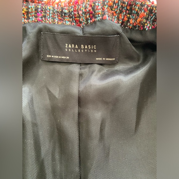 ZARA Tweed Jacket Cardigan Boucle Frayed Boucle M - Picture 10 of 11